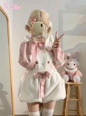 画像3: 【ToAlice】C8173ゆめかわうさぎもこもこサロペットかぼちゃパンツ (3)