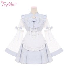 画像2: 【Last one】【ToAlice】S3266チャイナボタンエプロン【30％OFF】 (2)