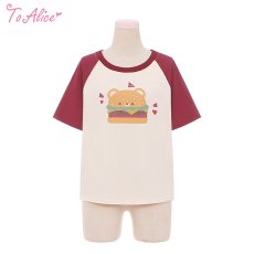 画像1: 【ToAlice】C8370  Bear's Hamburger Shop　Tシャツ (1)