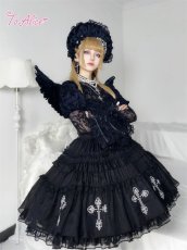 画像22: 【ToAlice】F1ブラックコルセットクロス刺繍ドレス (22)