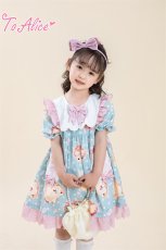 画像10: 【ToAlice Kids】TZL1019ドーナツキャットパフ袖ワンピース【20％OFF】 (10)