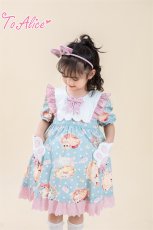 画像13: 【ToAlice Kids】TZL1019ドーナツキャットパフ袖ワンピース【20％OFF】 (13)