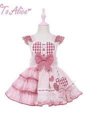 画像1: 【Last one】【ToAlice Kids】TZL1031ロリータバニーアシンメトリーサロペットスカート【20％OFF】 (1)