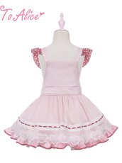 画像2: 【Last one】【ToAlice Kids】TZL1031ロリータバニーアシンメトリーサロペットスカート【20％OFF】 (2)