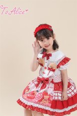 画像20: 【ToAlice Kids】TZL1062StrawberryBearサロペットスカート【20％OFF】 (20)