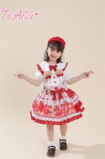 画像16: 【ToAlice Kids】TZL1062StrawberryBearサロペットスカート【20％OFF】 (16)