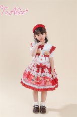 画像14: 【ToAlice Kids】TZL1062StrawberryBearサロペットスカート【20％OFF】 (14)