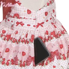 画像3: 【ToAlice Kids】TZL1210 StrawberryRabbitプリントサロペットスカート【20％OFF】 (3)