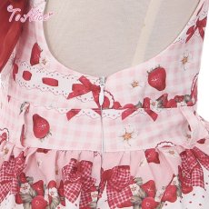 画像4: 【ToAlice Kids】TZL1210 StrawberryRabbitプリントサロペットスカート【20％OFF】 (4)