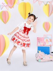 画像5: 【ToAlice Kids】TZL1210 StrawberryRabbitプリントサロペットスカート【20％OFF】 (5)