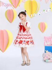 画像6: 【ToAlice Kids】TZL1210 StrawberryRabbitプリントサロペットスカート【20％OFF】 (6)