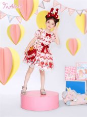 画像5: 【ToAlice Kids】TZL1211 StrawberryRabbitプリントワンピース【20%OFF】 (5)